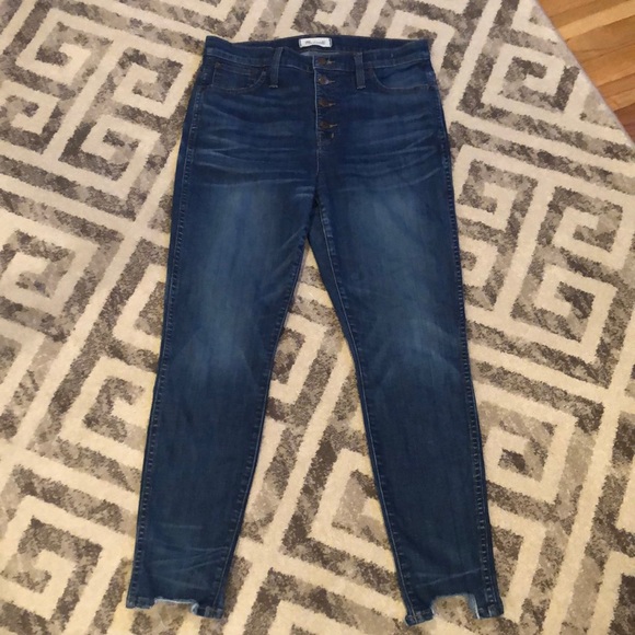 Madewell Denim - Madewell 10” high riser skinny-chewed hem